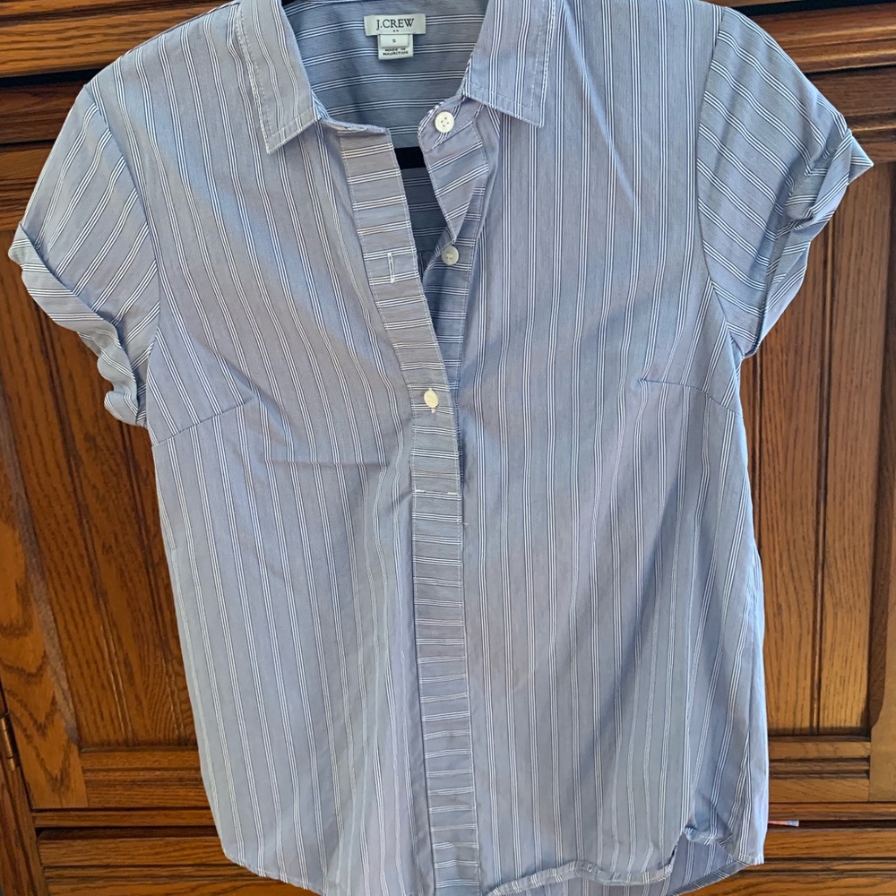 J Crew 3/4 button short sleeve blouse